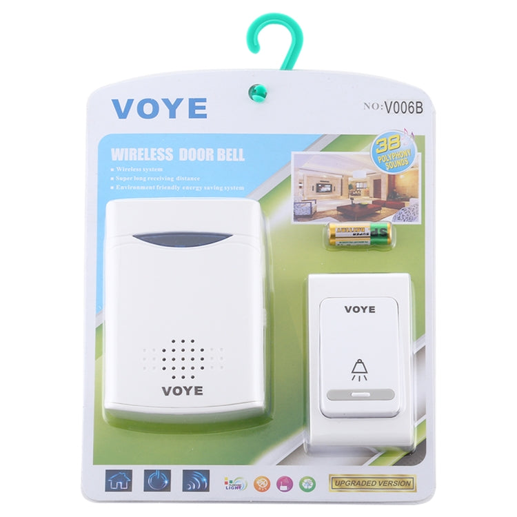 VOYE V006B Home Music Remote Control Wireless Doorbell with 38 Polyphony Sounds, V006B VOYE V006B Home Music Remote Control Wireless Doorbell with 38 Polyphony Sounds, V006B